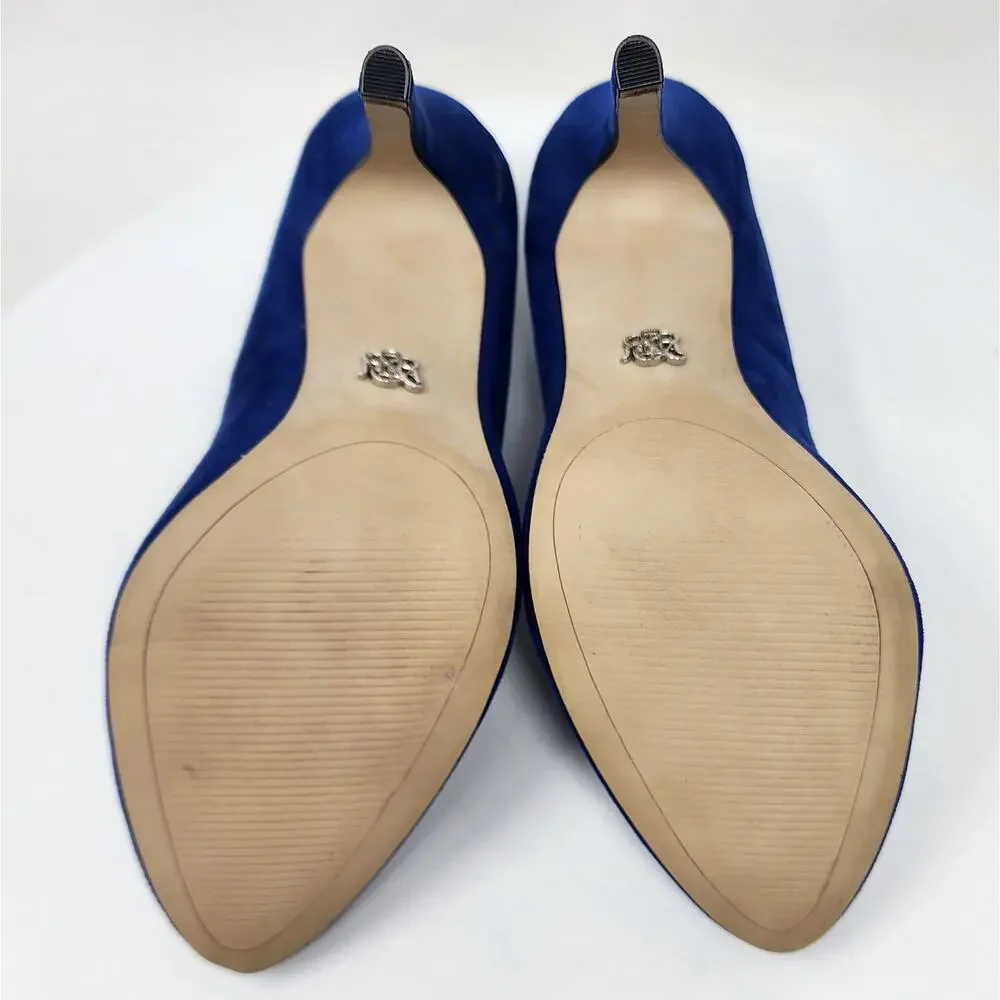 Rock & Republic Gwen Stiletto Pumps Women 9M Royal Blue Faux Suede Almond Toe